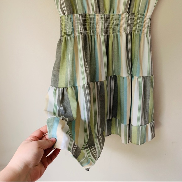 Green Striped Summer Dress - Picture 4 of 7